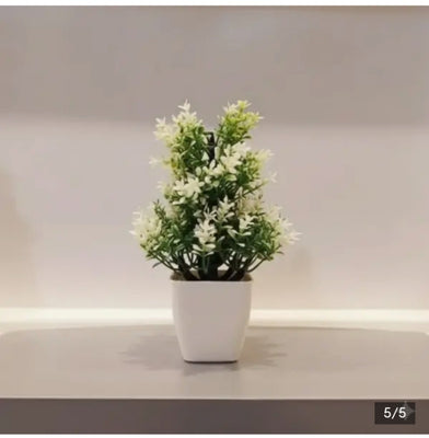 (Simple & Direct): Set of 4 Mini Artificial Potted Plants for Home and Office Decor