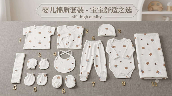 11-Pcs Baby Clothing Set – Soft Cotton Newborn Gift Set for Boys & Girls
