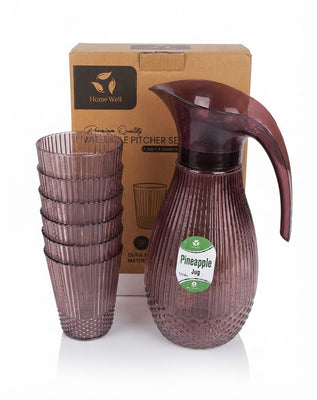 Catchy / E-commerce: Premium Purple Pineapple Jug Set – Water Jug with Stackable Glasses